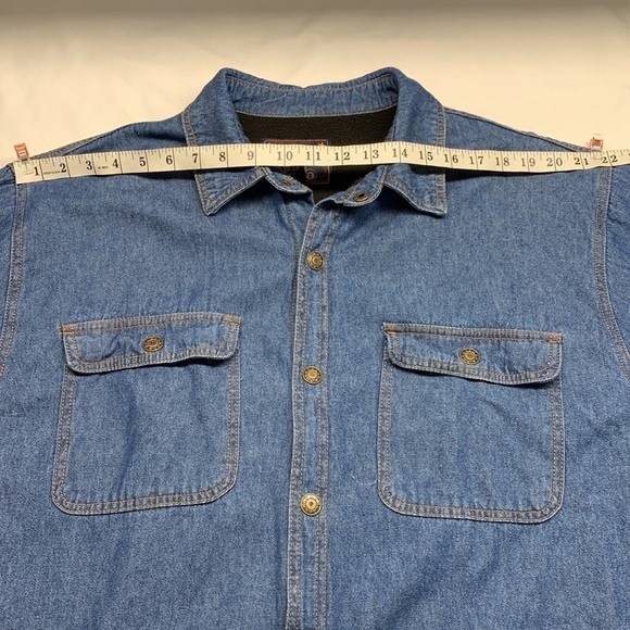 Roughshod Lined Trucker Denim Jean Shacket Jacket Size 46 Medium Blue Wash - Picture 9 of 12